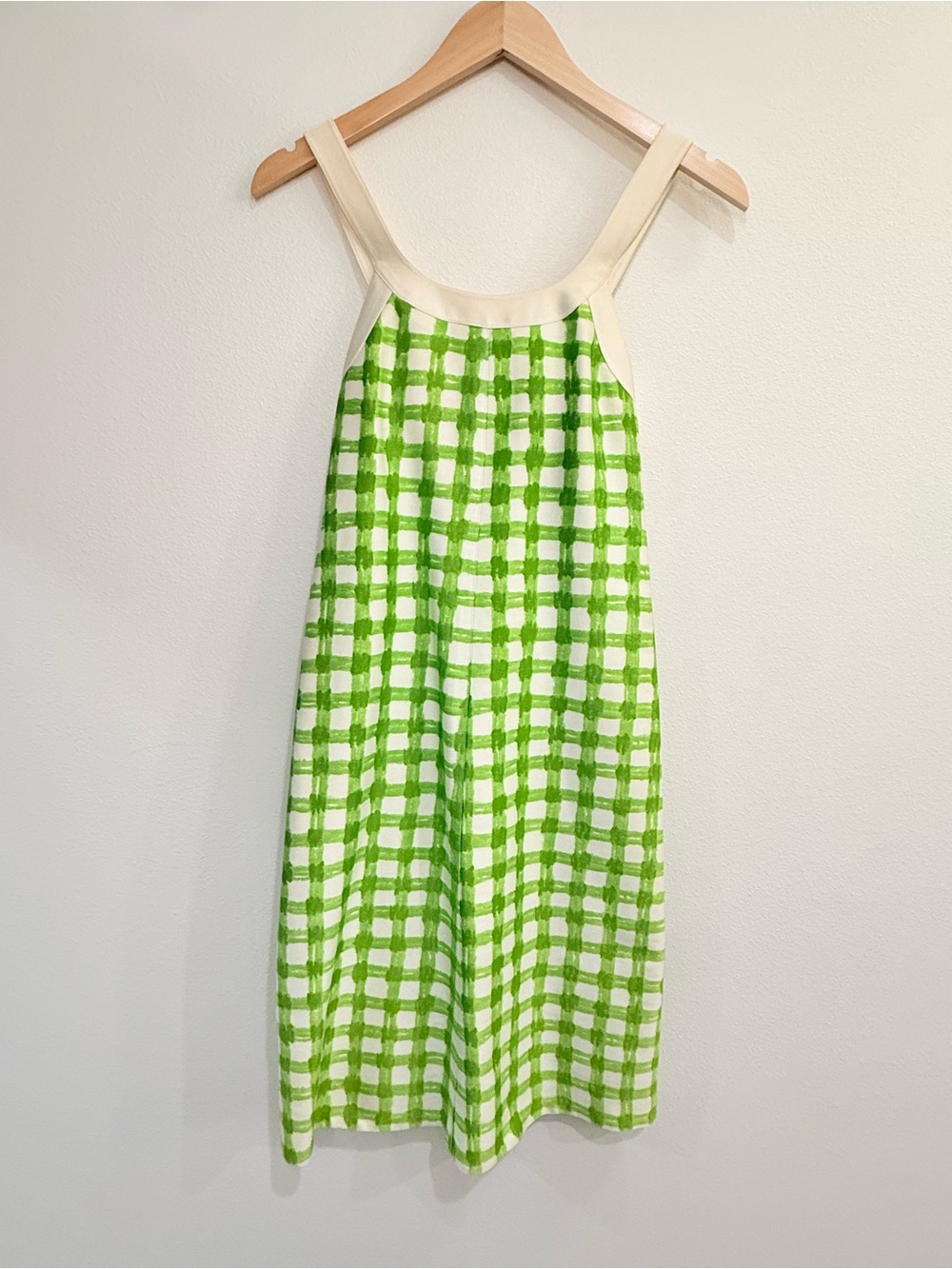 Darling vintage 1960 plaid Courreges dress, button detailing on the back